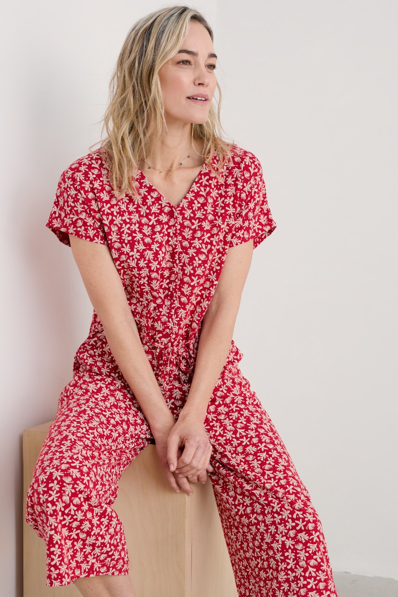 An image of Seasalt  Rose Trellis Wide Leg Jumpsuit 