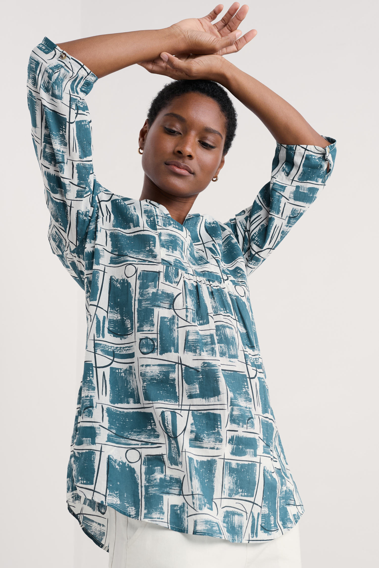 An image of Seasalt  Op Art Organic Cotton Tunic Top 