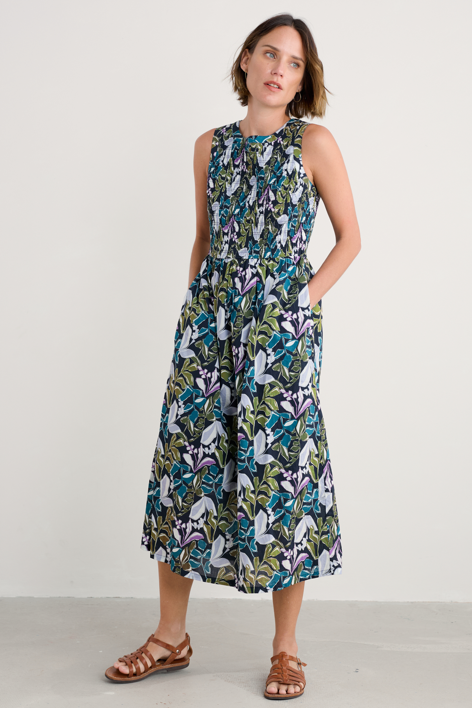 An image of Seasalt  Meadowsweet Sleeveless Dress in GOTS-Certified Organic Cotton 